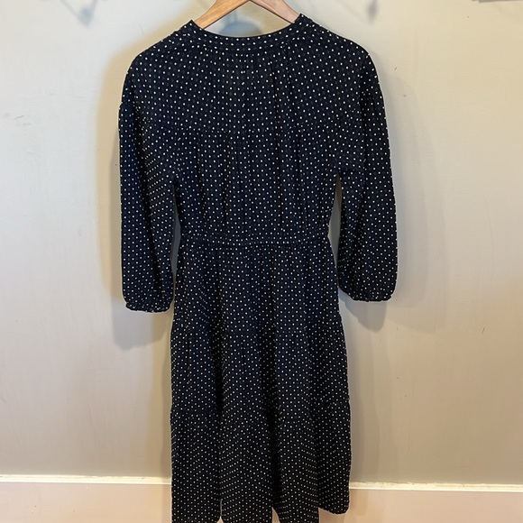 Madewell Dobby V-Neck Tiered Midi Dress Size Small - Picture 6 of 11